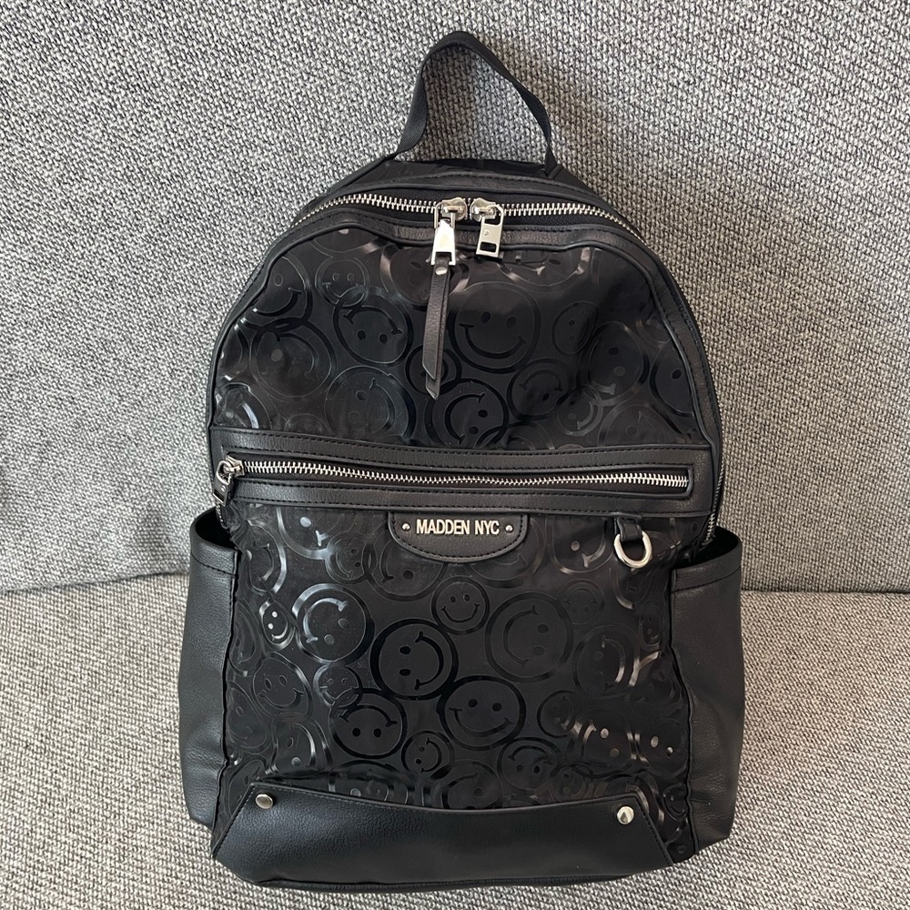 Steve Madden Black Embossed Backpack - Picture 16 of 16